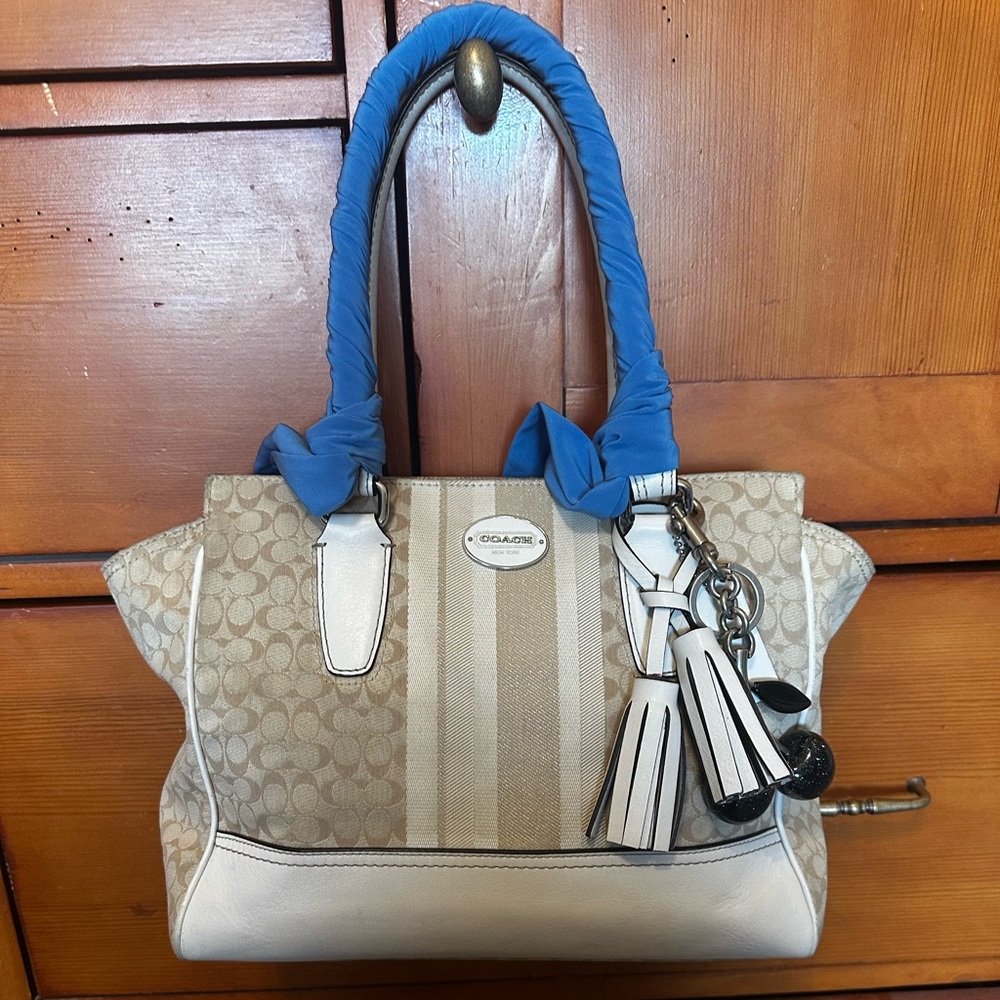Coach Beige and Blue Women's Bag